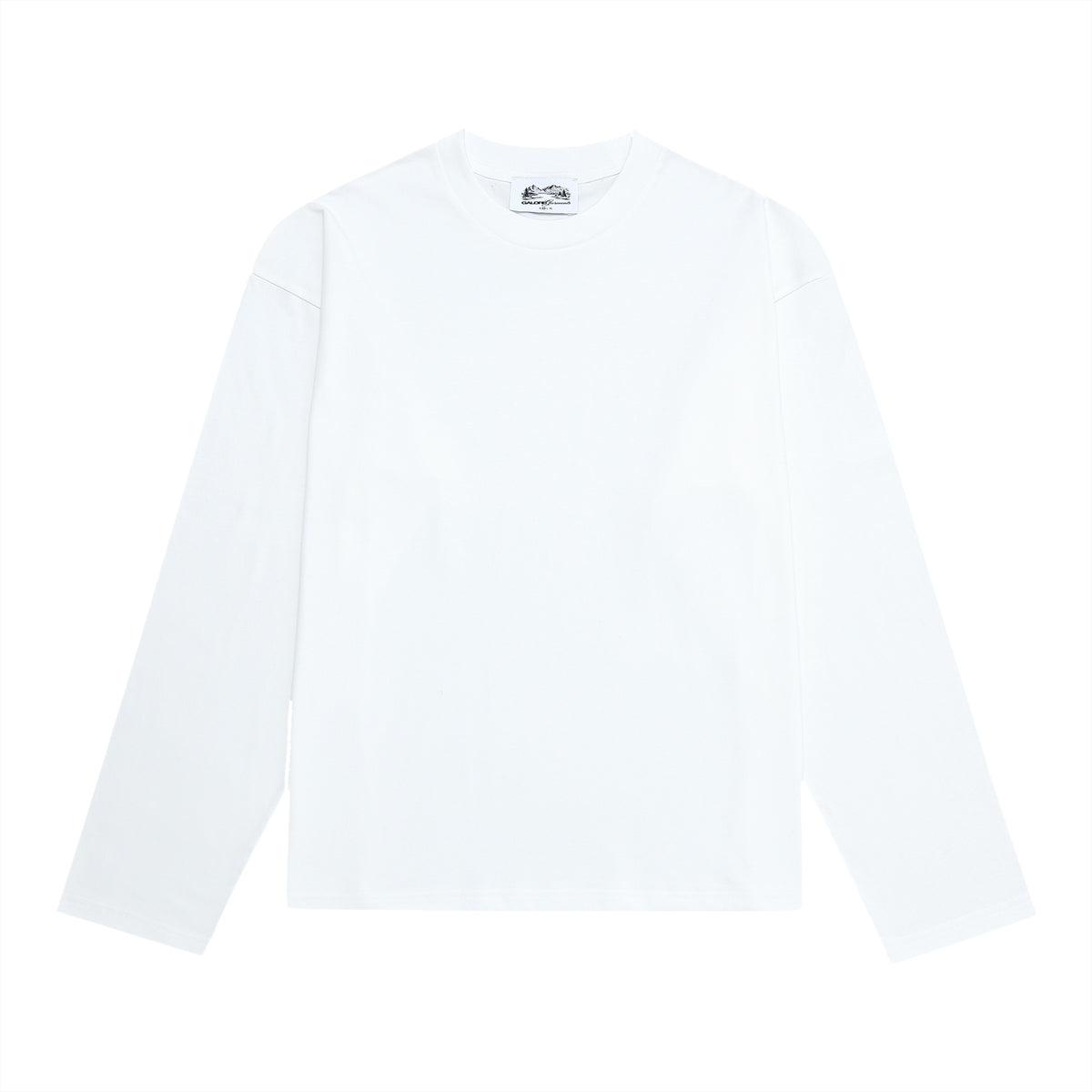 210 GSM Ultra Soft long sleeve in White — front