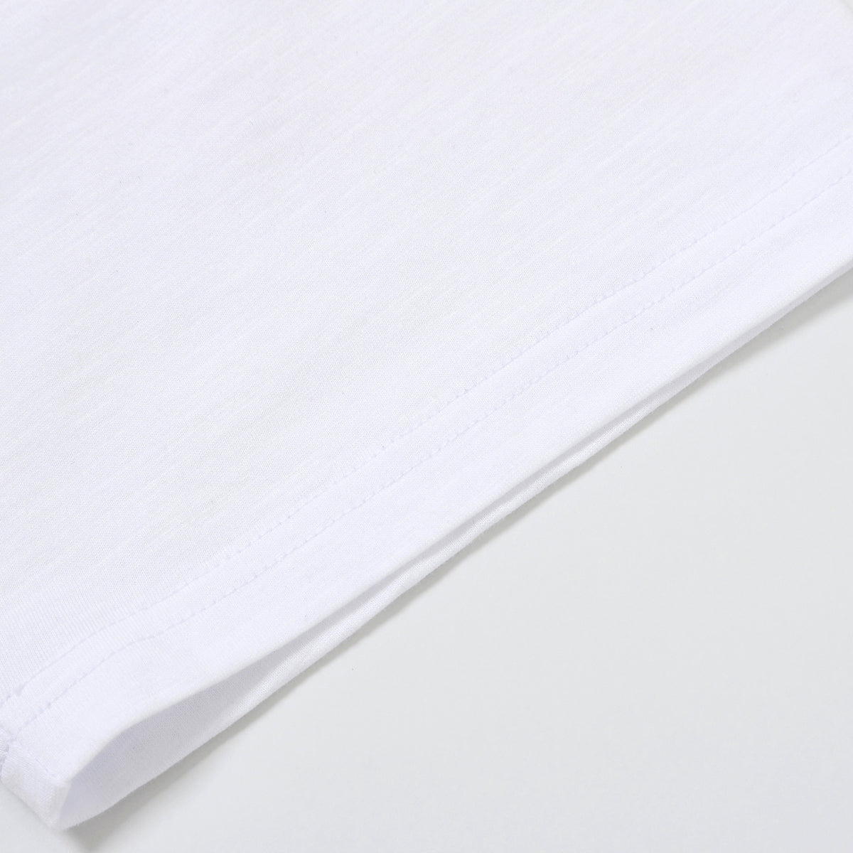 200 GSM T-Shirt Relaxed – White sleeve hem detail