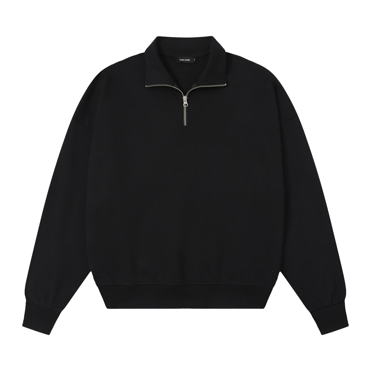 360 GSM Quarter-Zip Boxy - Black - front