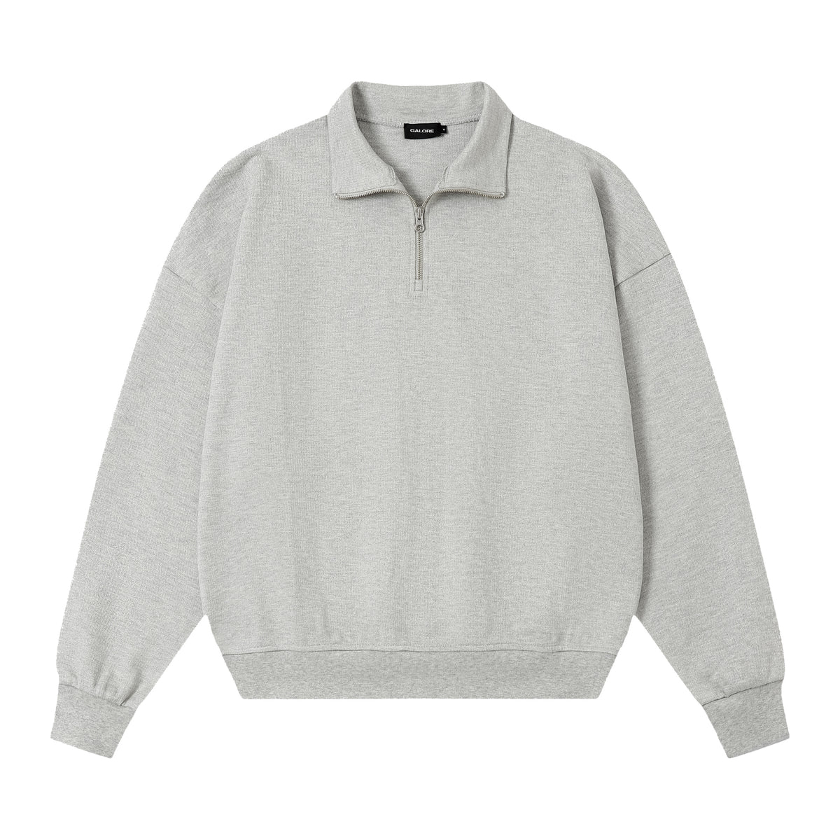 360 GSM Quarter-Zip Boxy - Flower Gray - front