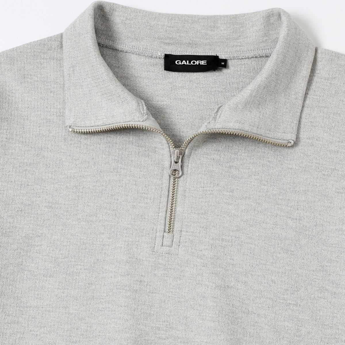 360 GSM Quarter-Zip Boxy - Flower Gray - neck