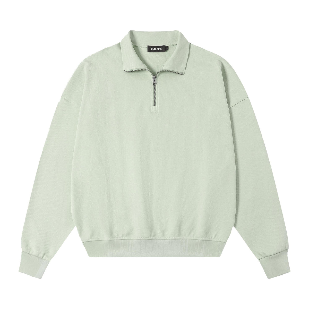 360 GSM Quarter-Zip Boxy - Light Green - front