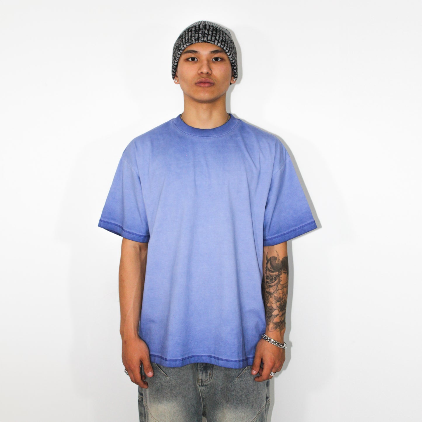 250GSM T-SHIRT / ACID WASH BLUE